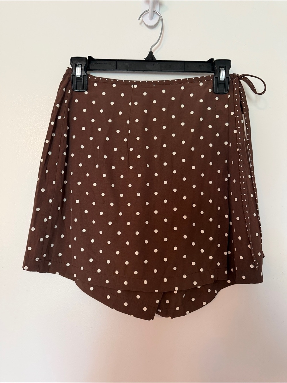 Vintage My Michelle Brown Polka Dot Wrap Skort Mini Skirt Shorts 90s Y2K